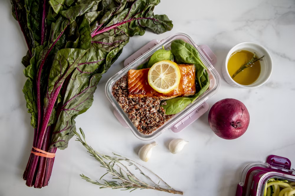 Colorful balanced meal prepped for the week
